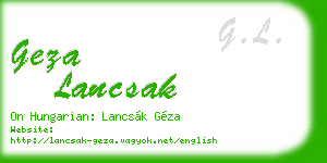 geza lancsak business card
